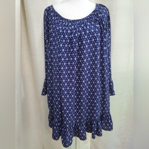 Terra & Sky Blue And White Blouse